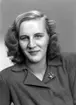 Fröken Margareta Nyrén, Gävle, 1945. Sändes till fröken Zettergren, Kyrkogatan, Gävle.