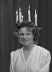 Lucia, 15 december 1945. Fröken Gurli Braide, Dalapalatset, Islandsplan 1, Gävle.