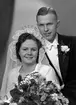 Brudpar Birger Ström, Norra Rådmansgatan 32 A, Gävle. 9 februari 1946.