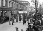 Demonstrationstågen genom staden. Den 19 september 1946.