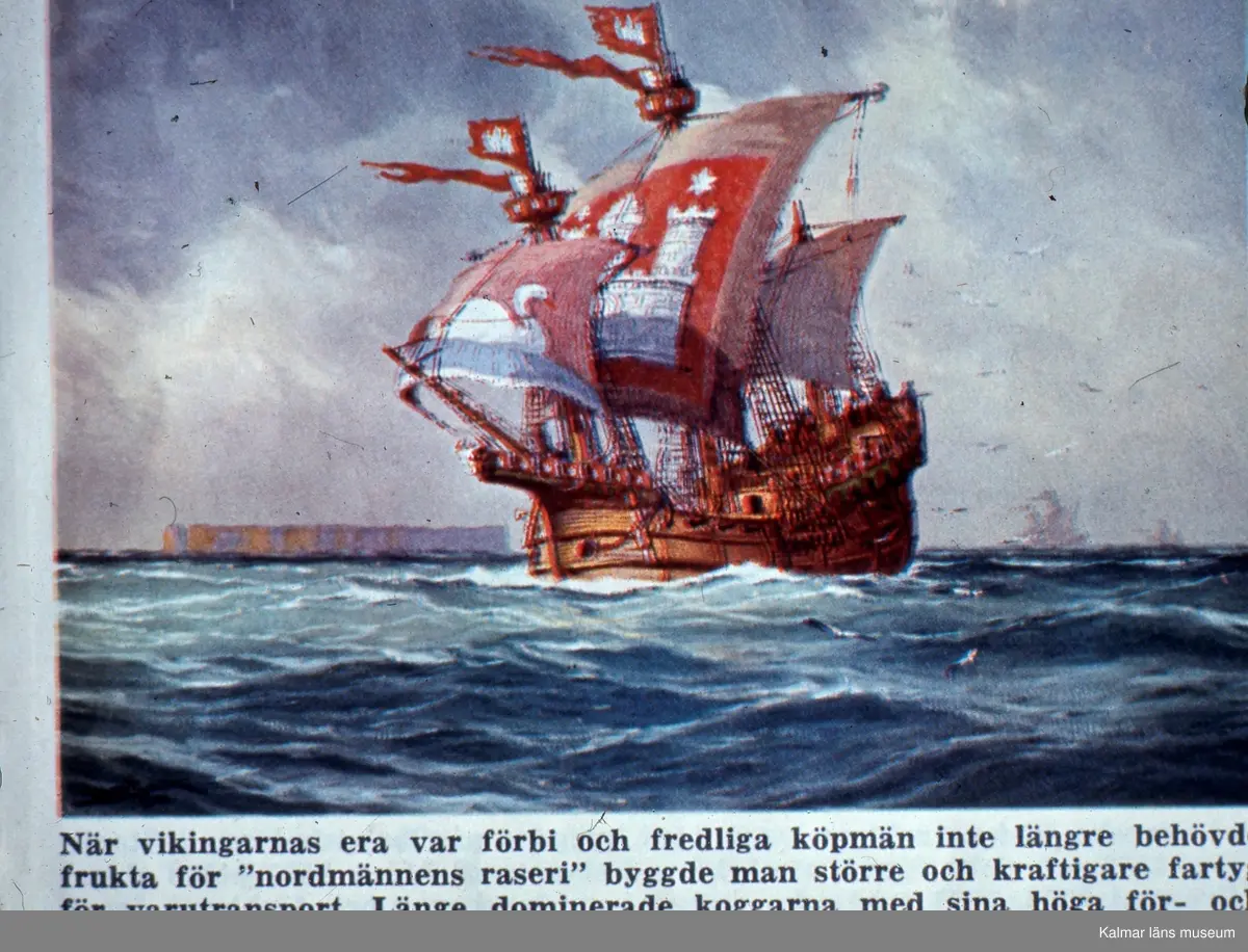 Koggen Bunte Kuh.

Koggen var vid tiden den nordeuropeiska främsta skeppskonstruktion. Genom Lübecks etablering vid mitten av 1100-talet och sammanslutningen av städerna i norra Tyskland till ett Hansaförbund, övertog Hansan en betydande stor roll när det gällde handeln över havet i norra Europa. För Hansan gällde det att göra skeppen så lastrymliga som möjligt för att stora vinster skulle kunna uppnås. De ursprungliga nordiska skeppen av vikingatyp var däremot snabba och kunde gå in till grunda stränder, men dessa var med undantag av de så kallade knarrarna, ej byggda för att kunna ta en större mängd gods ombord. Med koggarna introduceras en helt ny skeppstyp i norra Europa. Vid byggandet av koggarna introduceras tekniken kravell i Skandinavien, tidigare utövad i bland annat Medelhavsområdet. Koggarna byggdes med kravell i botten för att över gå till sedvanlig bordläggning på klink i skeppets sidor. Skeppen byggdes också på ett helt annorlunda sätt än vad fallet var för vikingaskeppen. Sågen introducerades vid tiden, i stället för att klyva fram bordsplanken med en yxa ur en stock började man såga fram dessa ur stocken. Skeppens längd låg på drygt tjugo meter, de var breda och höga och lastdryga. En enda normalstor kogg kunde ta upp emot 80 ton last. Det behövdes ordentligt med lastutrymme. I bevarade räkenskaper för åren 1398-1400 infördes från Malmö till Lübeck 32.600, 27.800 respektive 29.100 stora tunnor med sill. Lübeck var endast en av många städer som Malmö vid tiden bedrev handel med. Dessa transporter med sill har dessutom skett under en begränsad period under tidig höst.

Det första omnämnandet av en kogg är året 1206 är vid en tysk undsättningsaktion till Riga. I nordvästra Jylland har det hittills äldsta kända fyndet av en kogg grävts fram. I Bremens hamn gjordes år 1962 ett unikt fynd av en mycket välbevarad kogg. Denna kogg är 23,5 meter lång och 7,5 meter bred. 40 par spant som tillsammans med övrig förtimring utgör ett konstruktionsskelett till vilket bordplankorna är fästa. Höjden midskepps är 5,3 meter och vid det påbyggda akterkastellet 7,5 meter. Skeppet är genom dendrokronologi daterat till ca 1380.

Fynd av andra koggar, dock mindre välbevarade än Bremerkoggen, finns på ett flertal platser i norra Europa: Zuiderzee och Almere i Holland, från Danmark Kolding, i Vejbystrand och den så kallade Lille Kreme-koggen. I Norge finns koggfynd från Sellöerne och i Sverige från Helgeandsholmen, Mollösund, Bossholmen vid Oskarshamn och Skanör. I Malmö finns två medeltidskoggar (rekonstruktioner).

(Hämtat från Wikipedia.)