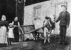 Söders i Ålbo (Smedsäng 1912).
Från vänster: Karin Söder (1868-1938), dottern Ida (född 1906), Karins mor Anna Jonsdotter (född 1837), Olov Johan Söder (1873-1957).Skicklig smed och slöjdare. Drev då ett mindre jordbruk i Smedsäng. Övertog arrendet av Hade Herrgård 1915. Återlyttade till Ålbo 1928 (Norrgårds). Kon inkörd och använd som dragare.