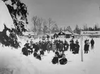 Skarpskytteföreningens gård. Nyårsdagen 1917.
Röjningen, Sätra