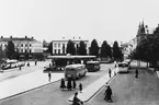 Gävle stad  Norr, Stortorget.
Stortorget med Busstation. Obs spårvagnen i bakgrunden.