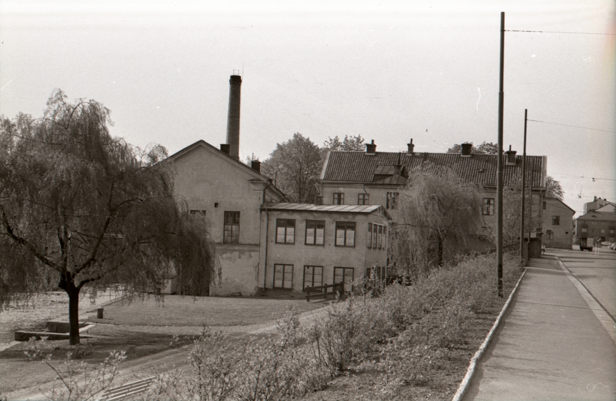 Hamngatan sedd söderut, Stångebro Tvätt vid Stångån.