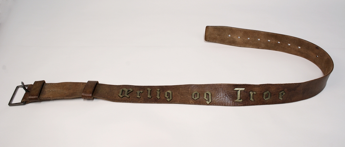 12 glatte messingknapper foran, 3 knapper på hvert av ermenes oppslag. En lomme på hver side, hver lomme med 3 knapper. Gule paspoiler om oppslag, lommeklaffer og knappingen foran.

Beltet har jernspenne med 1 torn. Devisen er fastnaglet. Man kjenner også til fra gamle tegninger av vekteren at beltet har hatt devisen "Ædru og Troe".


Har øreklaffer til å brette ned og kneppe sammen under haken. Foran en rett oppstående skygge.