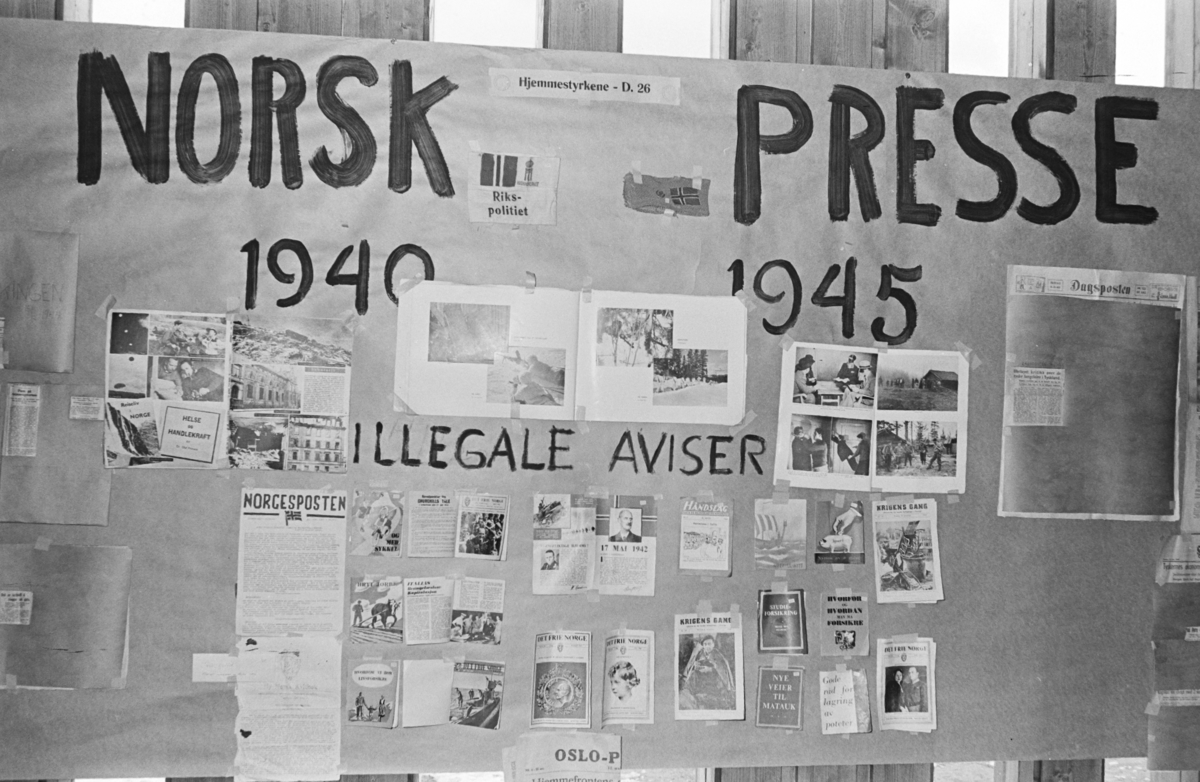 Ener ungdomsskole, Vang. Minneutstilling, elevutstilling, 2. verdenskrig. Norsk presse.