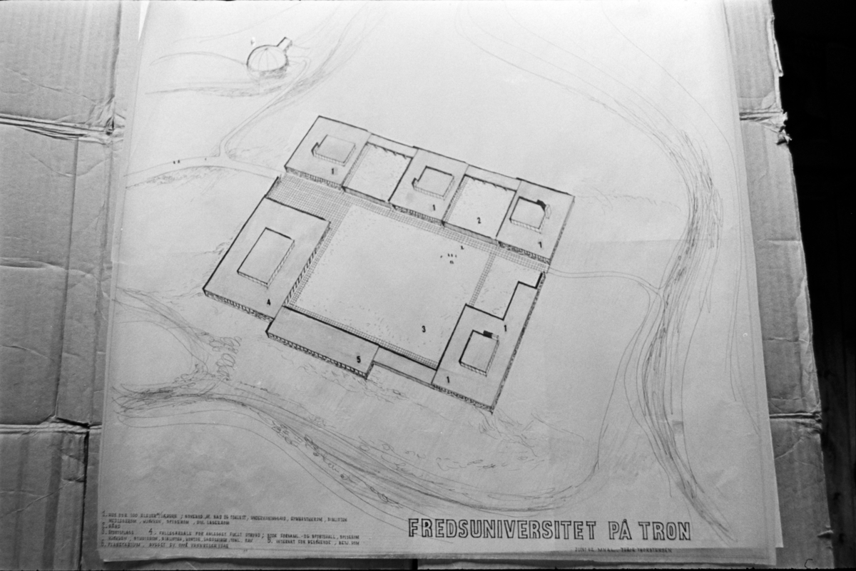 Fredsuniversitetet på Tron, Alvdal, plantegning arkitekt MNAL Terje Thorstensen.