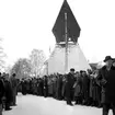 Jordfästning av de omkomna vid Ställdalsolyckan.
23 januari 1956.