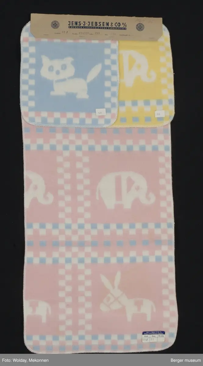 Flanellsteppe
Prøvebok med 3 prøver.
Barnemønter. Elefant, esel, katt
