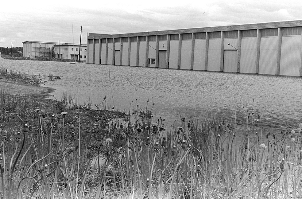 Storflom i Mjøsa 1967. Midtstranda, oversvømmelse,