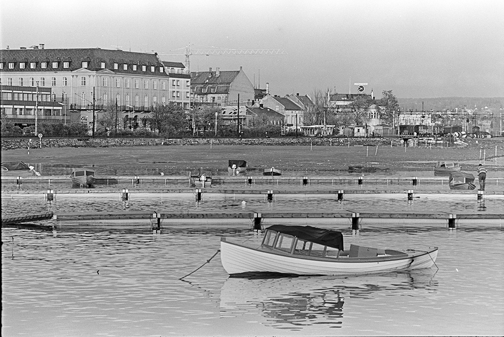 Storflom i Mjøsa 1967, Hamar ,småbåthavna,