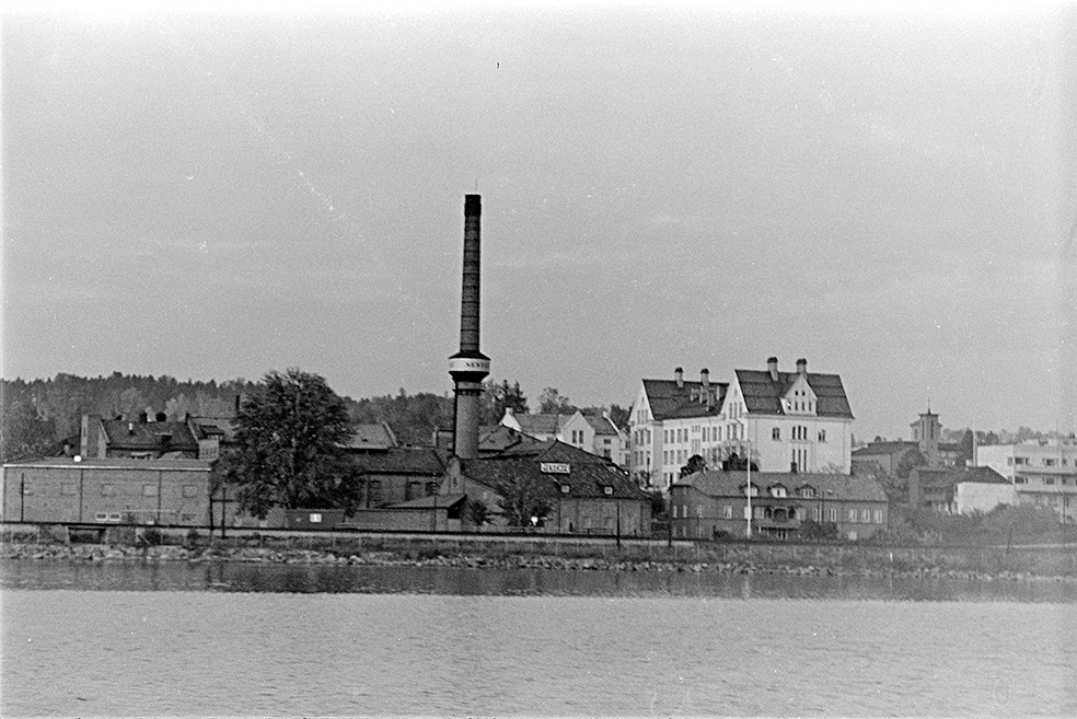 Nestle, Melkefabrikken, Hamar katedralskole," Katta", Koigen. Fabrikkpipe.