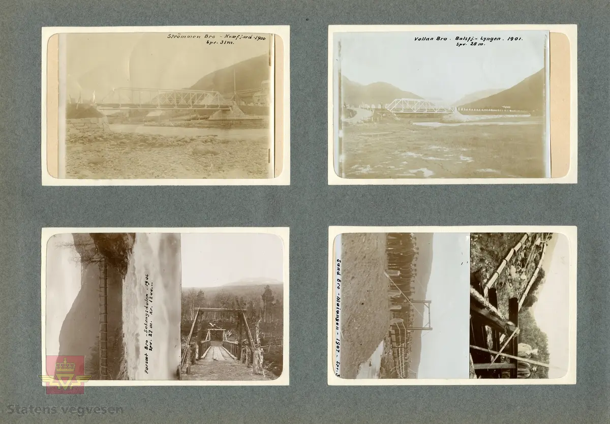 Sannsynlig  Sand bru i Malangen, 1907. Sannsynligvis arbeid med fundament for feste av strekk-kabler på hengebrua.