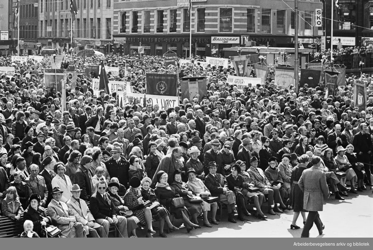 1. mai 1977 i Oslo.Youngstorget