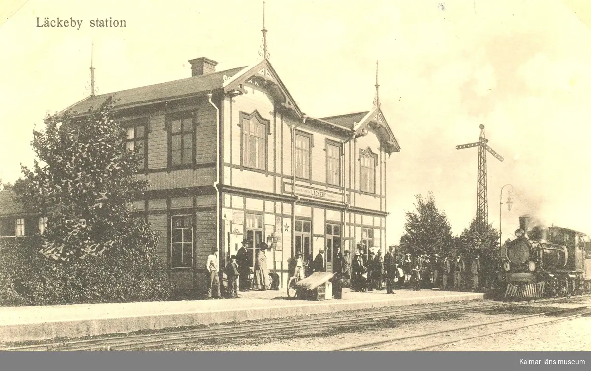 Läckeby station. Järnvägsstationen lades ner 1968.