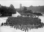 Gruppbild, ingenjörkåren ovanför götiska valvet omkr 1905.