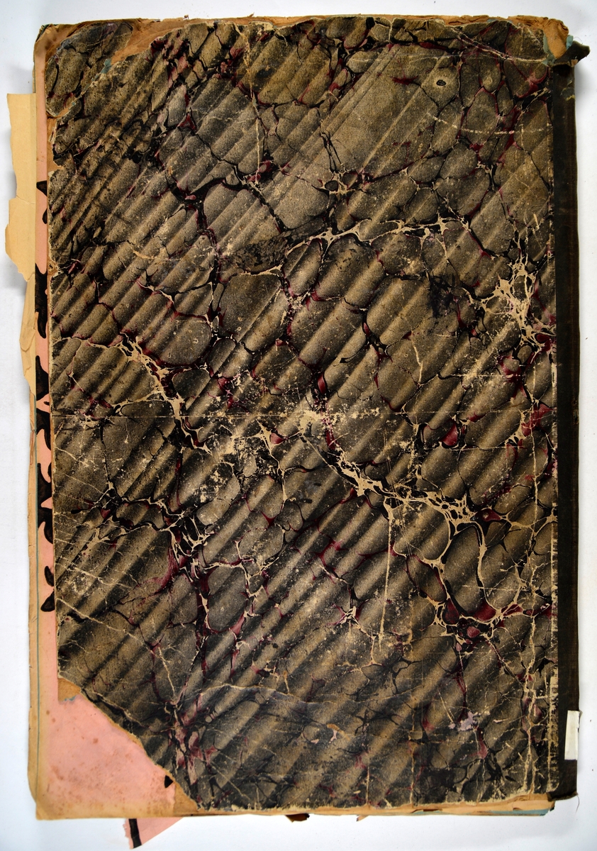 Bok med trykkblokkmønstre fra farver H. N. Schjølbergs arkiv.