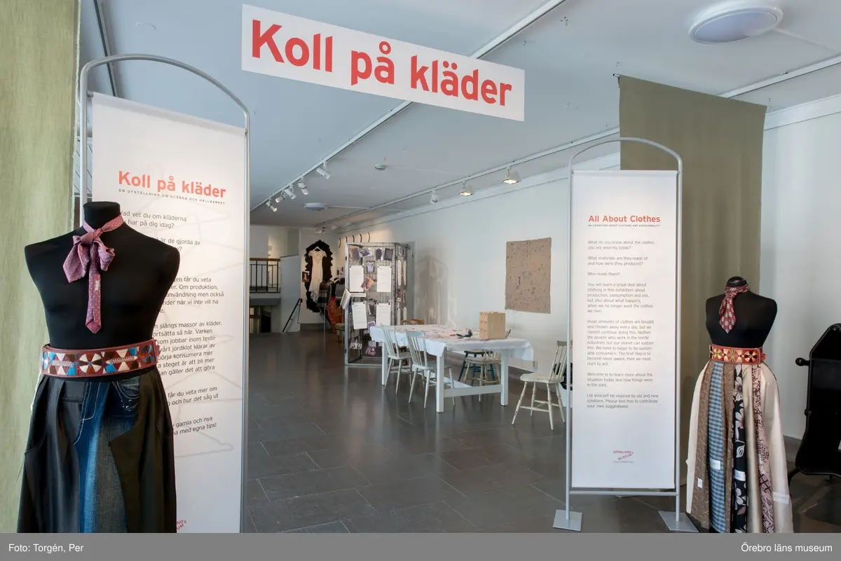 Dokumentation av utställningen "Koll på kläder" 18 mars 2017 – 28 maj 2017.