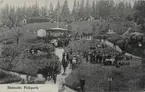 Skönviks Folkets Park. Promenadstigar, lusthus och dansbana? Vykort.