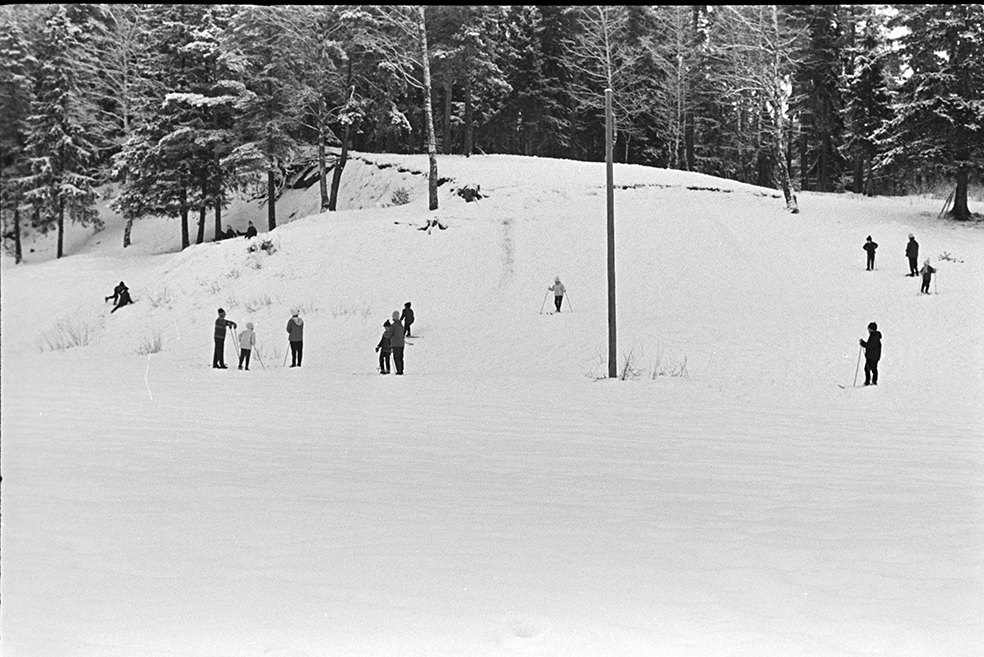 Greveløkka, Hamar, vinter, barn, ski, lek.