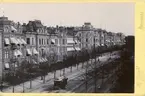 Hästspårvagn på Kungsportsavenyn i Göteborg, förmodligen 1890-tal.
