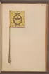 Avbildning i gouache föreställande fälttecken taget som trofé av svenska armén. Det avbildade standaret finns bevarat i Armémuseums samling, för mer information, se relaterade objekt.