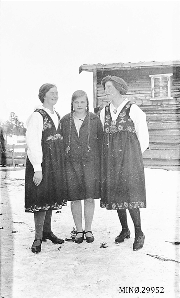 På Langsjøvoll ca. 1930.  1. Astrid Fein f. 1909 gift Nygård  2. Berit Ø. Moen f. 1914 til Sverige  3. Eline Holøyen