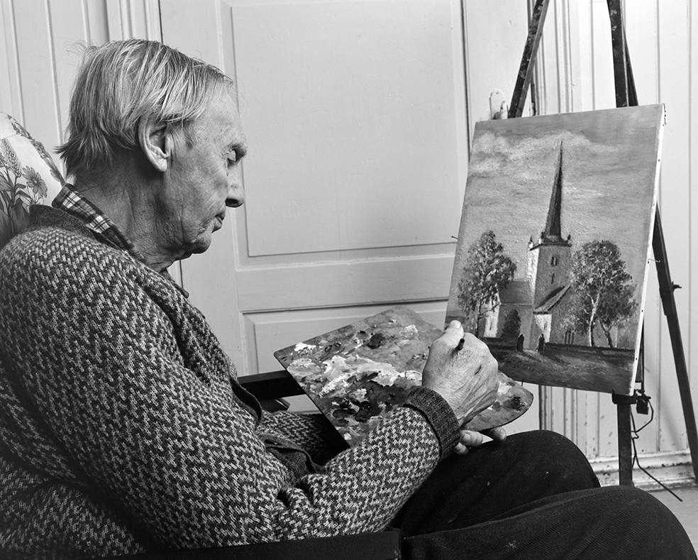 Ringsaker, Kjosdalen, Hamborg i Ulvegutua, kunstmaler Even Framdal , 