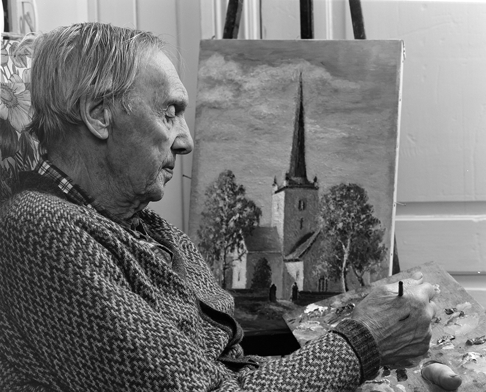 Ringsaker, Kjosdalen, Hamborg i Ulvegutua, kunstmaler Even Framdal , 