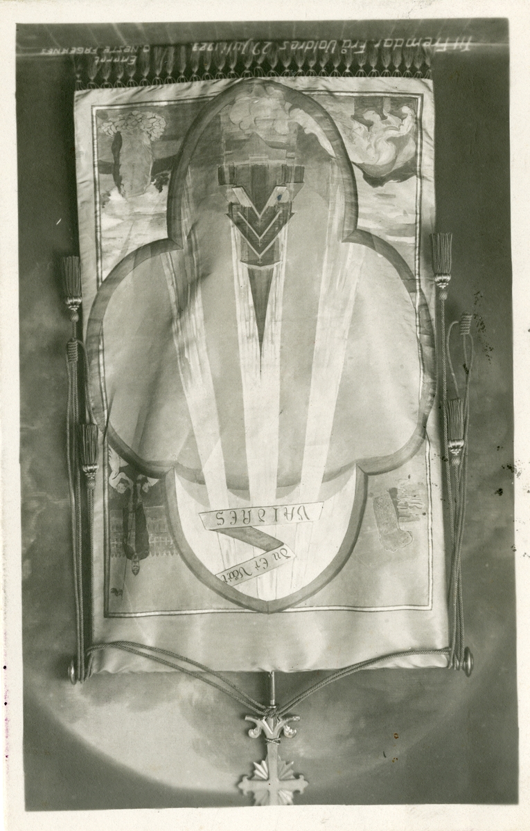 Prospektkort av ein fane, 1923. Til frendar frå Valdres 29.juli 1923.