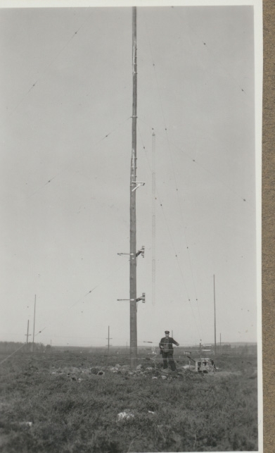 Kråks radiostation Karlsborg 1920-talet .Antennmast KV.