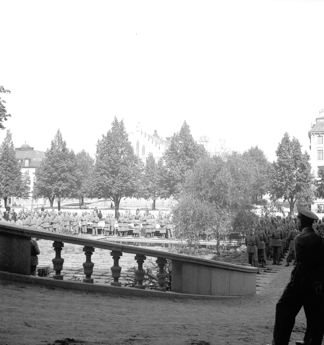 Juni 1944. Stabens korum. Muséets gårdsplan


