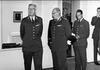 Karlsborg, kungabesök och invigning av museet år 1962. Gustaf VI Adolf och R Åkerman.