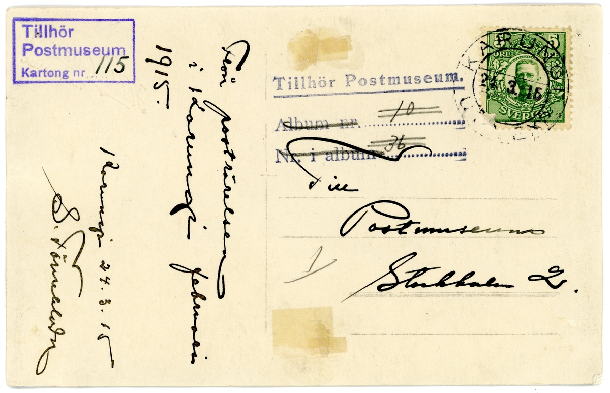 Den tillfälliga poststationen Karungi Utrikes vintern 1915.