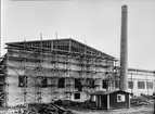 Byggherre: Bygnadaktiebolaget Contractor, Stockholm. General Motors Nordiska AB:s första fabriksbyggnad i Sverige. Arbetsbilder. Hammarbyhamnen 1927.