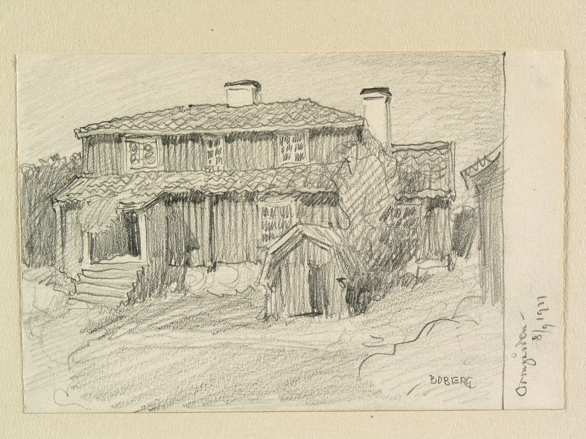 Uppland, Danderyds skplg., Östra Ryds sn., Ormgården. Teckning av Ferdinand Boberg