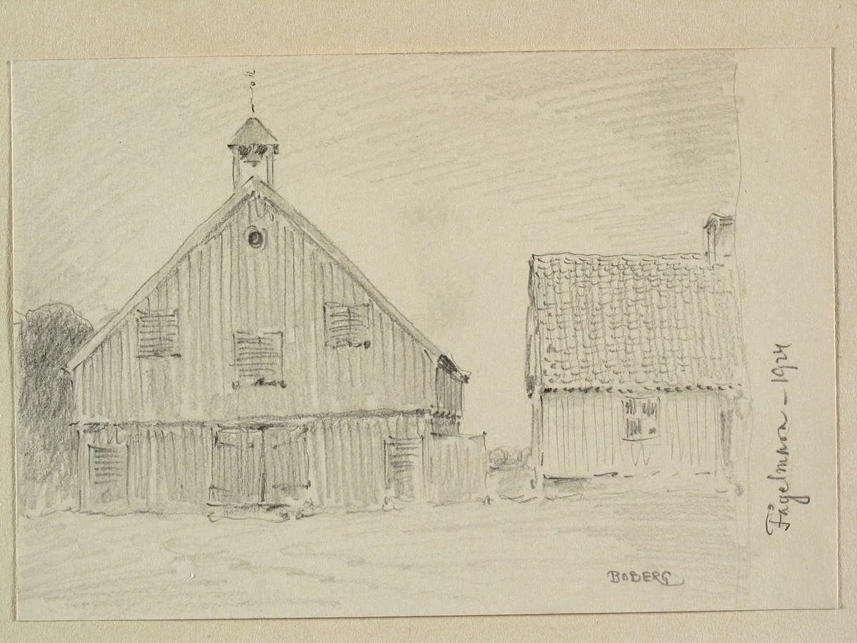 Teckning av Ferdinand Boberg. Blekinge, Östra hd., Kristianopels sn., Fågelmara