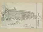 Teckning av Ferdinand Boberg. Västmanland, Gamla Norbergs blg., Norbergs sn., Gä(s)sjö, (gård)