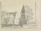 Teckning av Ferdinand Boberg. Bohuslän , Bullarens hd., Naverstads kyrka