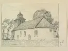 Teckning av Ferdinand Boberg. Halland, Årstads hd., Abilds kyrka