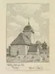 Teckning av Ferdinand Boberg. Uppland, Erlinghundra hd., Husby Erlinghundra kyrka