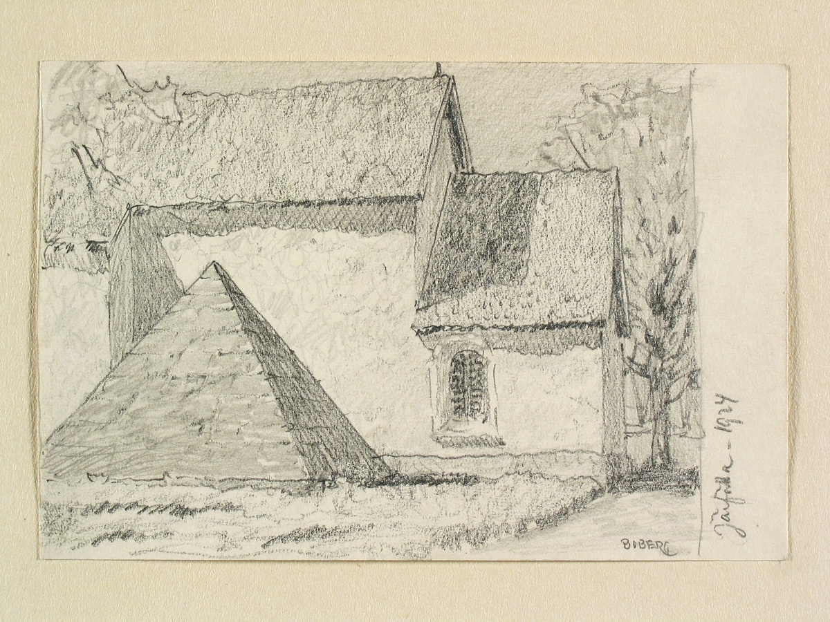 Teckning av Ferdinand Boberg. Uppland, Sollentuna hd., Järfälla kyrka