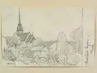 Teckning av Ferdinand Boberg. Småland, N. Vedbo hd., Bredestads kyrka