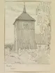 Teckning av Ferdinand Boberg. Småland, Västbo hd.? (Mo hd.), Hestra? kyrka, (Angeredshestra enl. bild i bibliotek)