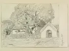Teckning av Ferdinand Boberg. Västergötland, Vätte hd., Angereds kyrka