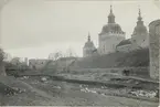 Vallgraven torrlagd under den stora utgrävningen 1932-34.