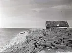 Sjöbod av kalksten.