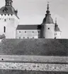 Kalmar slott. Västra vallen, Kuretornet, Rödkullatornet och södra tornet.