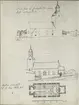 Teckning av Gräsgårds kyrka.